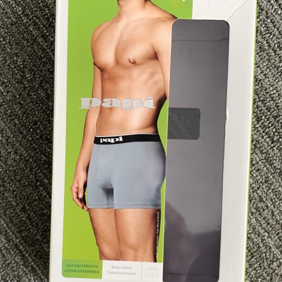 PAPI MENS BRAND NEW NAVY BLUE 95% COTTON / 5% SPANDEX BOXER BRIEF MEDIUM 32"-34" - Picture 4 of 9